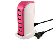 iTEKIRO 5V 8A 40W 6-Port Desktop USB Rapid Charger w/ 5 Ft 2-Prong US AC Power Cord for iPads, Tablets, Smartphones, Cameras, Camcorders, E-Book Readers, Game Players, and All USB-Powered Devices